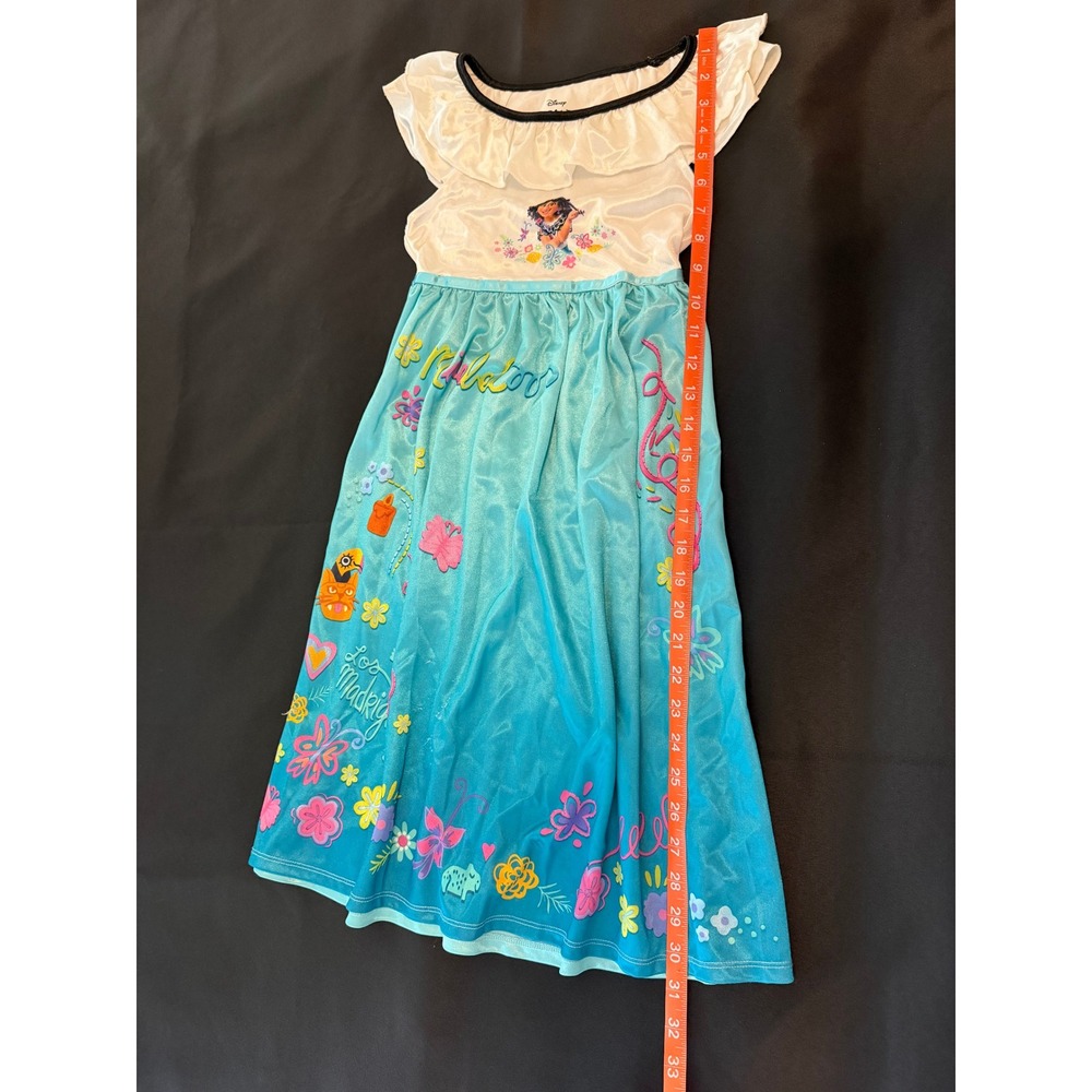 Disney Encanto Mirabel Madrigal Girls Nightgown Dress White Teal Size 6 - Picture 9 of 12